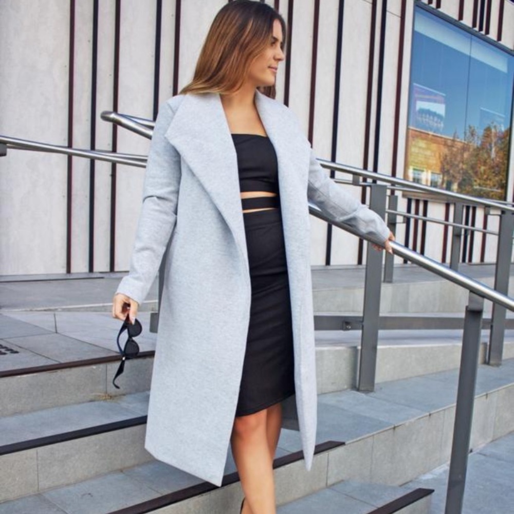 The Fifth Waterfall Long Coat Heather Gray, Sz L
